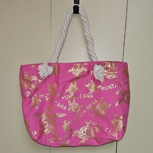 Punta Cana Pink and Gold Tote Bag